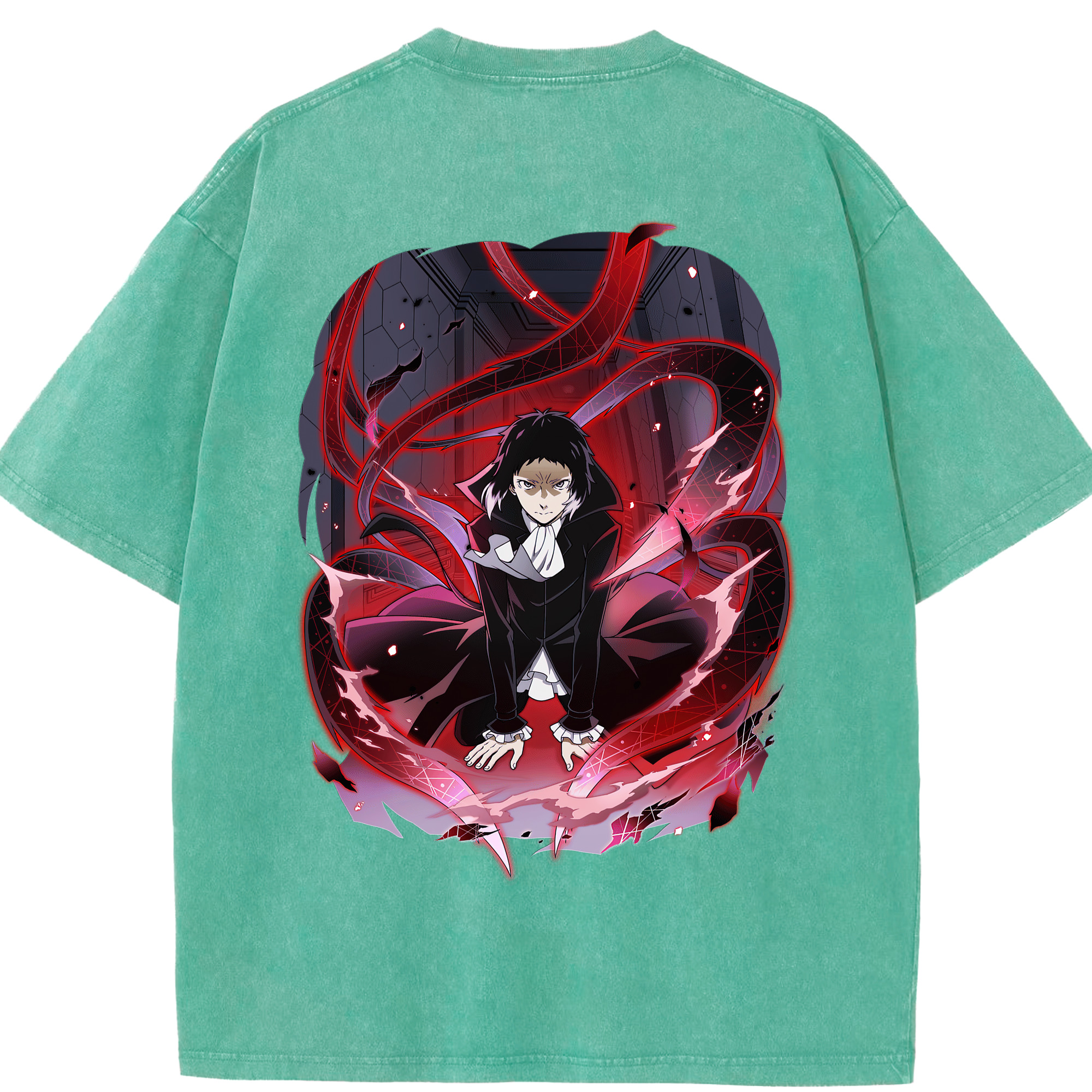 （画像用） 文豪ストレイドッグス Bungo Stray Dogs 綿100% ヴィンテージ風 半袖Tシャツ（背面プリント）